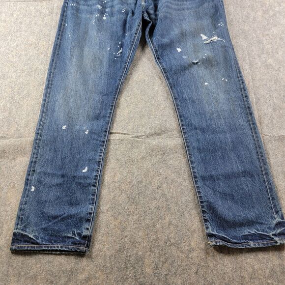 Todd Snyder Slim Fit Paint Destroyed Selvedge Denim Jean Indigo 38x32 NWT - Picture 4 of 16